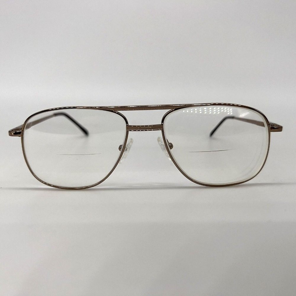 Boulevard Boutique B4219 Men Aviator Double Eyeglass Frames Gold Brown 53-16-140